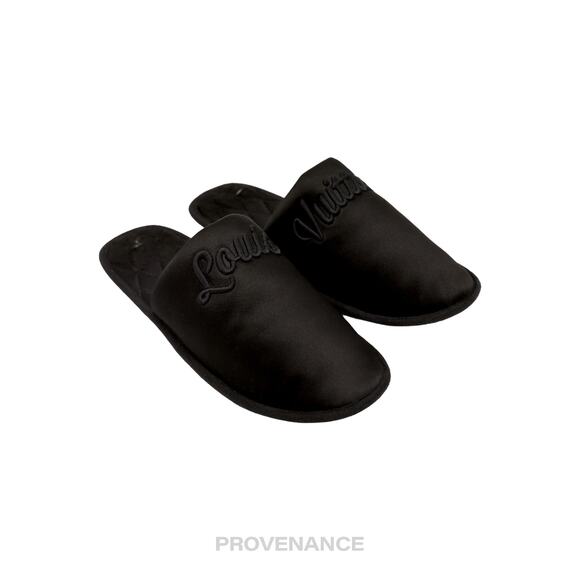🔴 Louis Vuitton Slipper - Script Embroidered Black - Picture 3 of 9